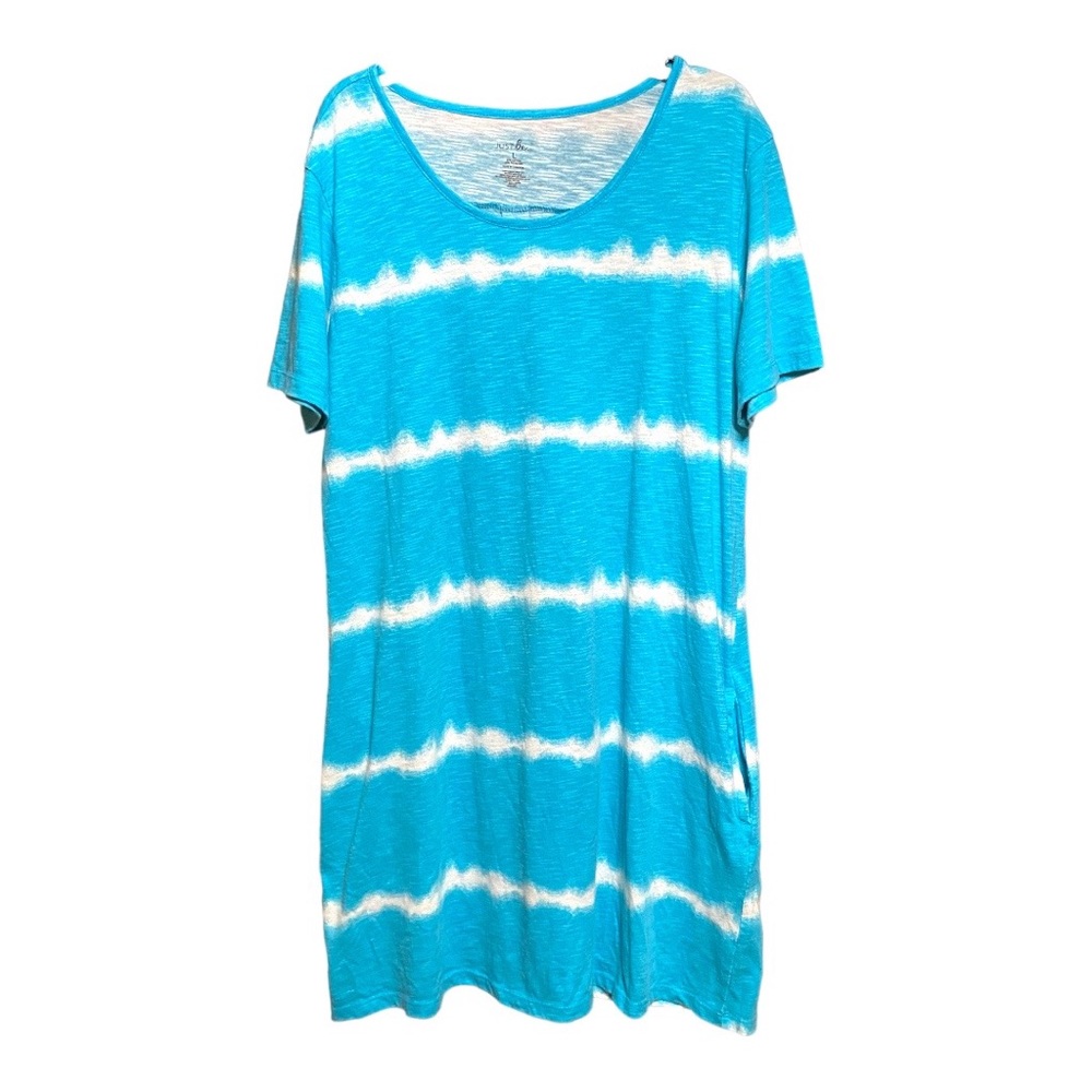 Just Be Teal Cotton Tie Dye Beach Coverup L